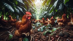Free range poultry rearing under coffee crops